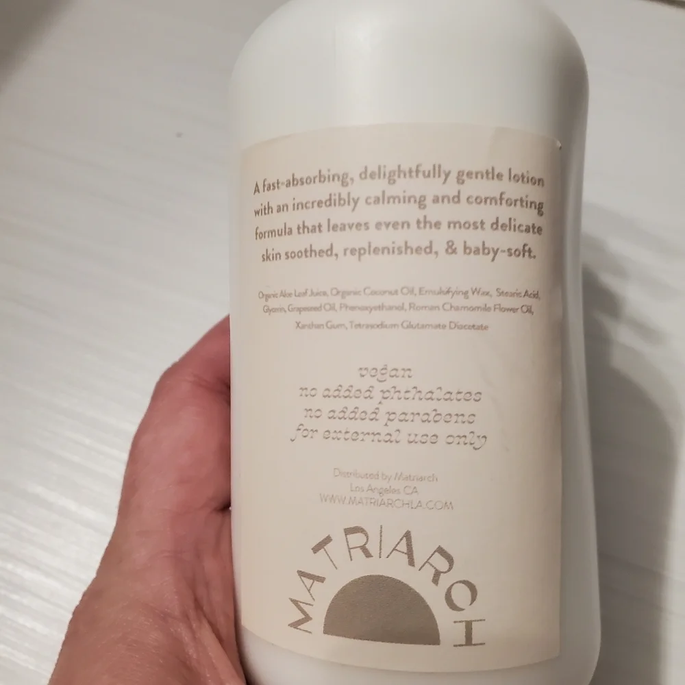 Matriarch Baby Lotion Aloe Coconut Oil Grapeseed Oil Roman Chamomile Vegan New